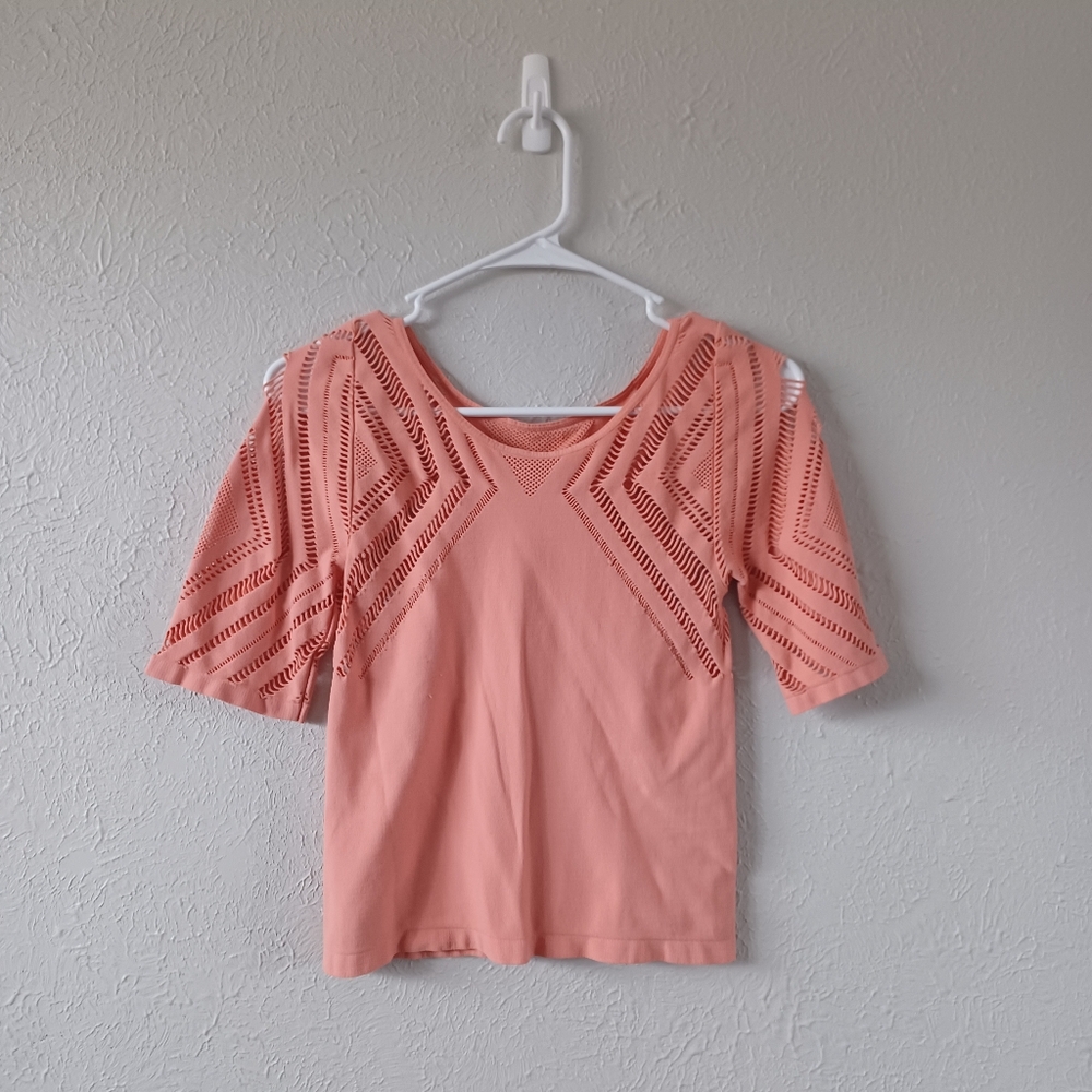 Red By BKE Laser Cut Cropped Top